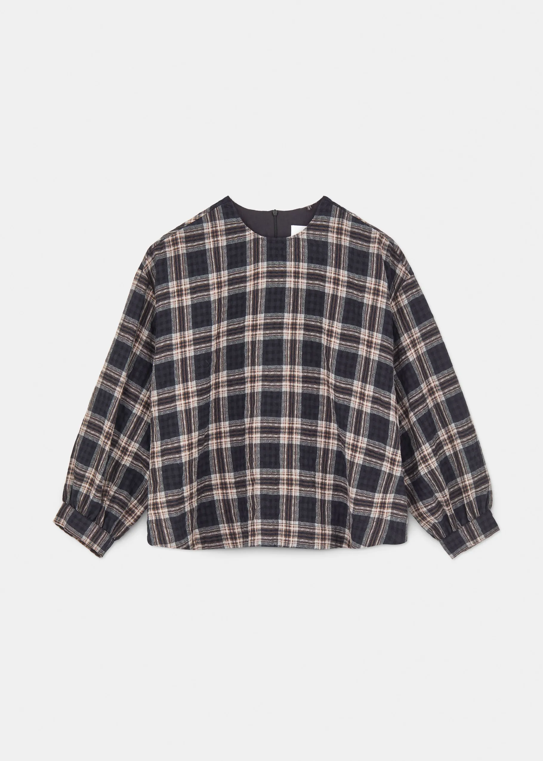 aiayu Bluser*Glenn checked wool blouse