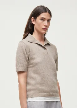 aiayu Bluser | Strik*Vida cashmere polo neck t-shirt