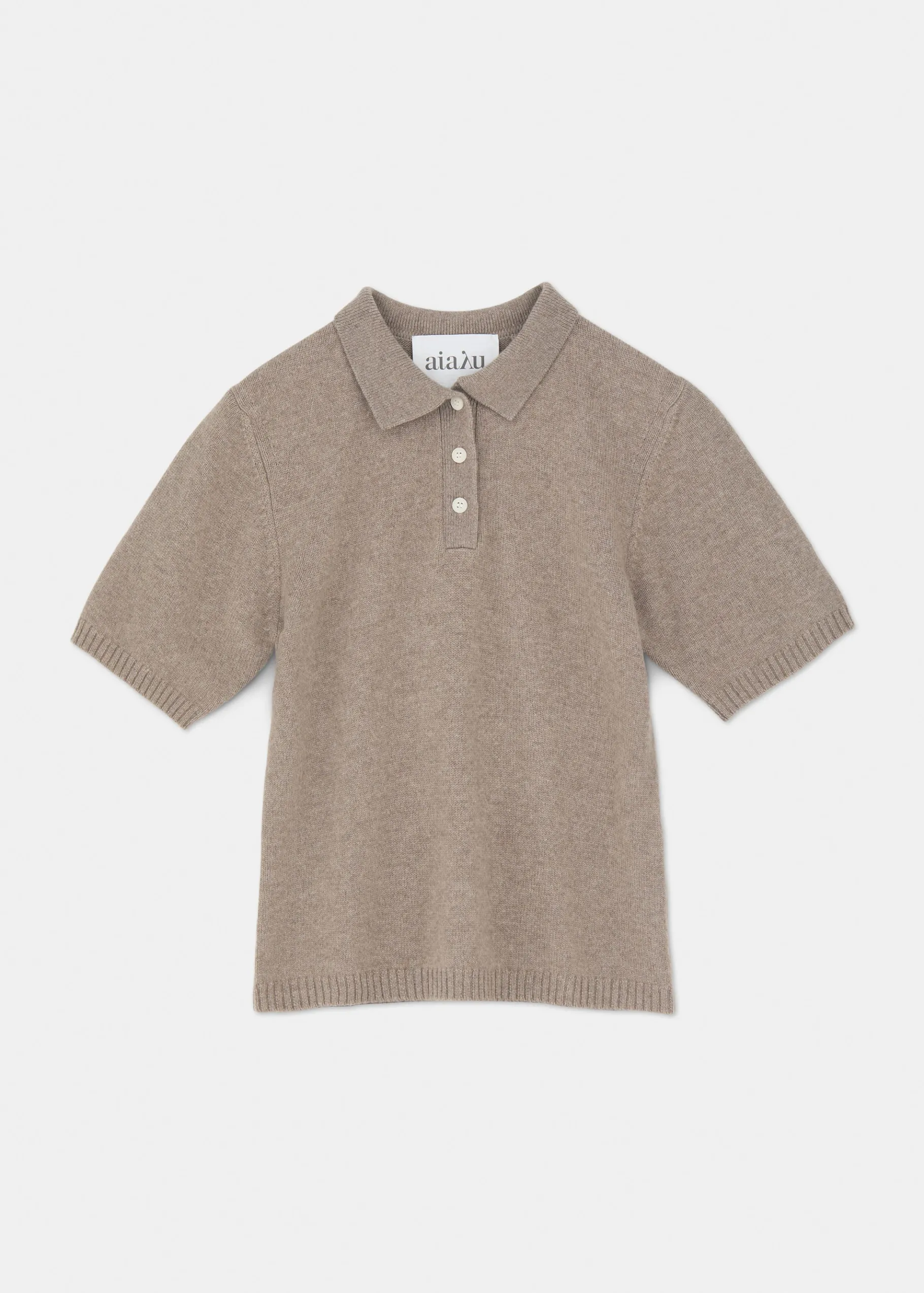 aiayu Bluser | Strik*Vida cashmere polo neck t-shirt